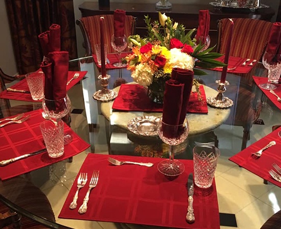 Decorated Dining Table by Gourmet Away LLC - Personal Chef Denver