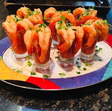 Prawns in Shot Glasses - Meal Prep Aurora by Gourmet Away LLC